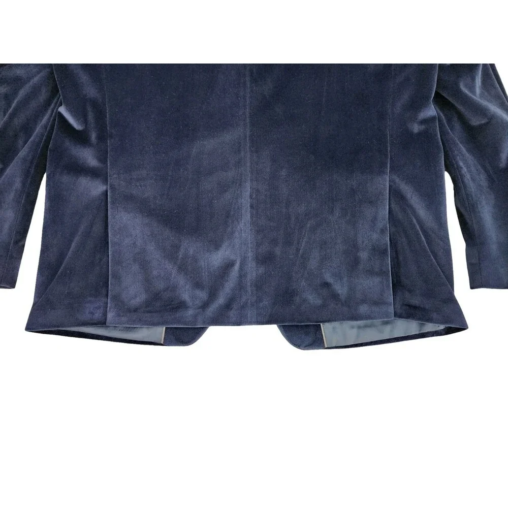 Van Heusen FLEX Navy Velvet Blazer Mens 46R Holiday Party Sport Coat Tailored Fi